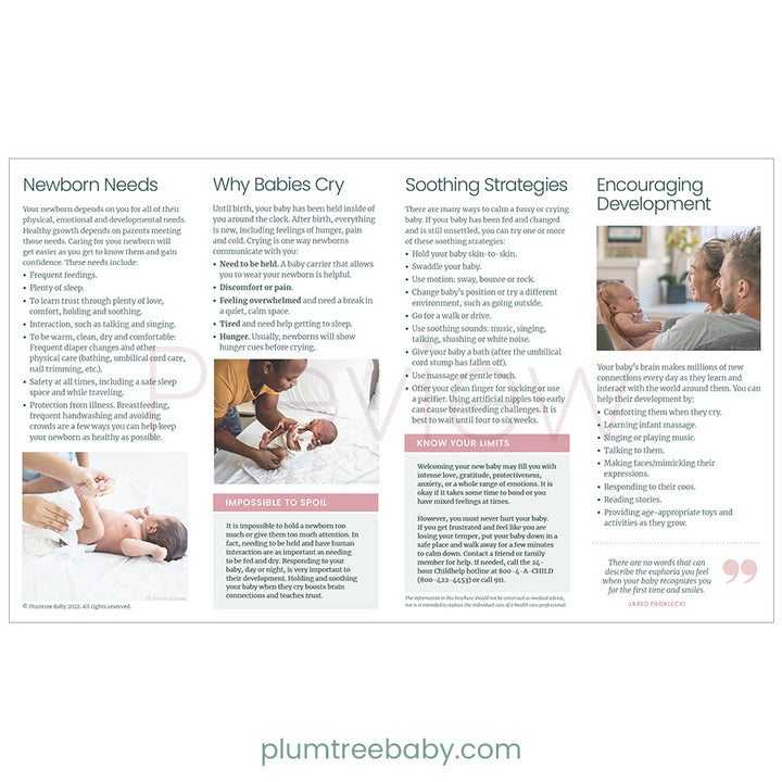 Your Newborn Quick Reference Guides - Pack of 50-Handout-Plumtree Baby