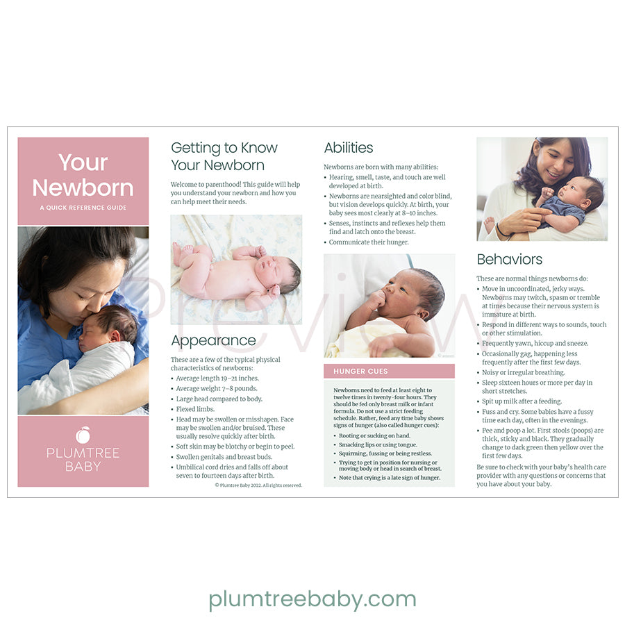 Your Newborn Quick Reference Guides - Pack of 50-Handout-Plumtree Baby