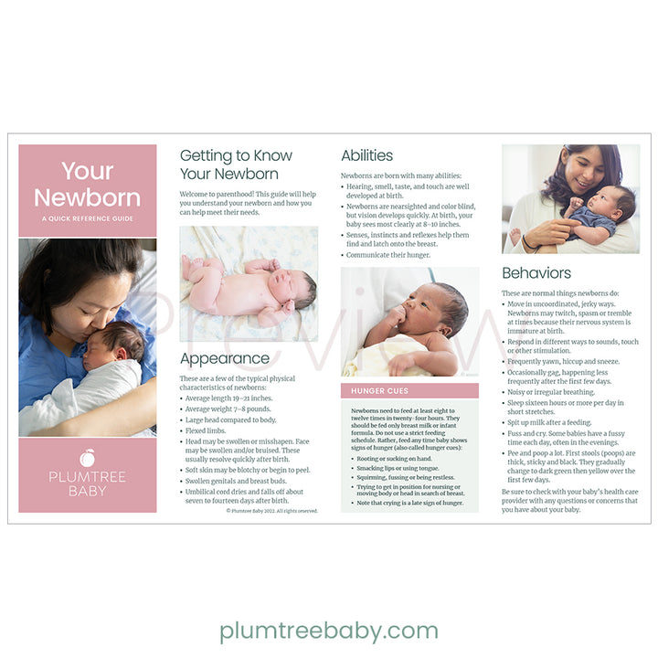 Your Newborn Quick Reference Guides - Pack of 50-Handout-Plumtree Baby