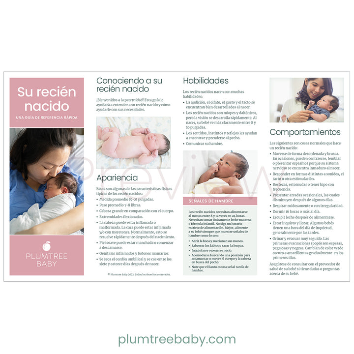 Your Newborn Quick Reference Guides - Pack of 50-Handout-Plumtree Baby