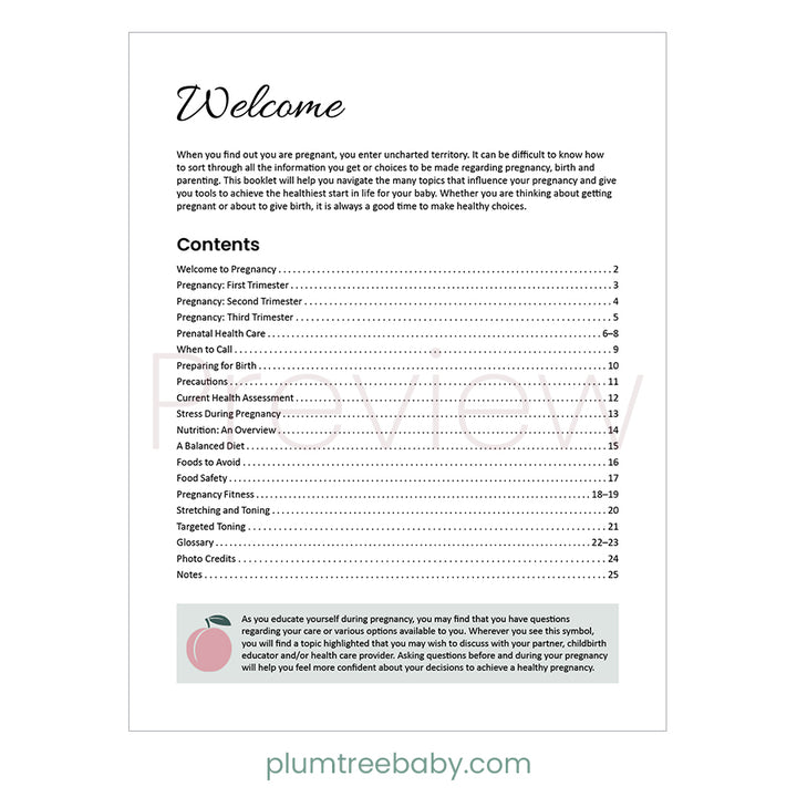 Healthy Pregnancy Booklet-Book-Plumtree Baby