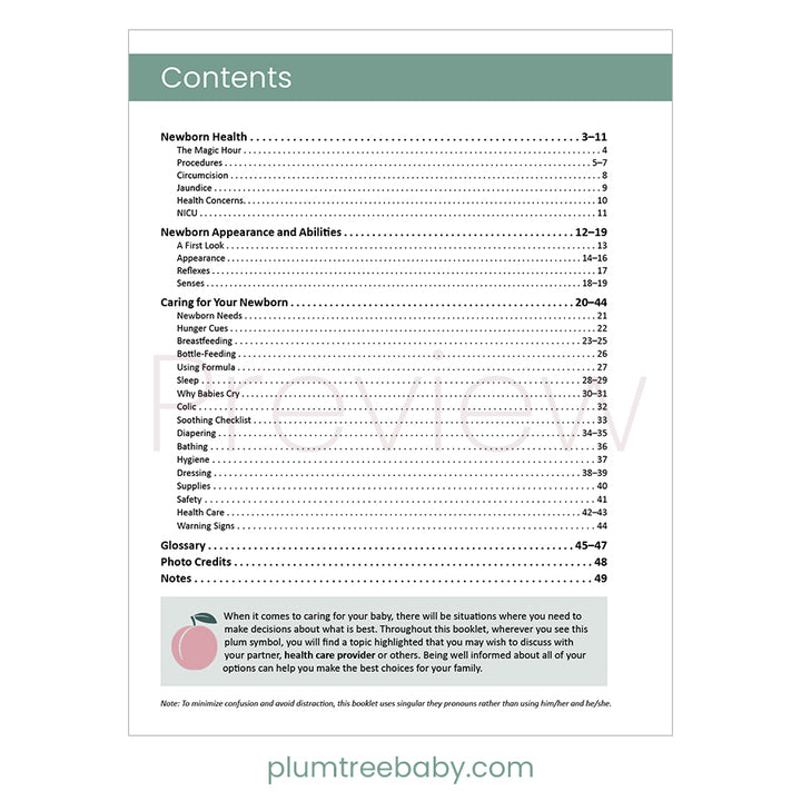 Newborn Care Booklet-Book-Plumtree Baby